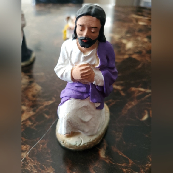 Christmas Nativity Set Italian Vintage Hand Painted Italy Ceramic 6 pc - Picture 8 of 9